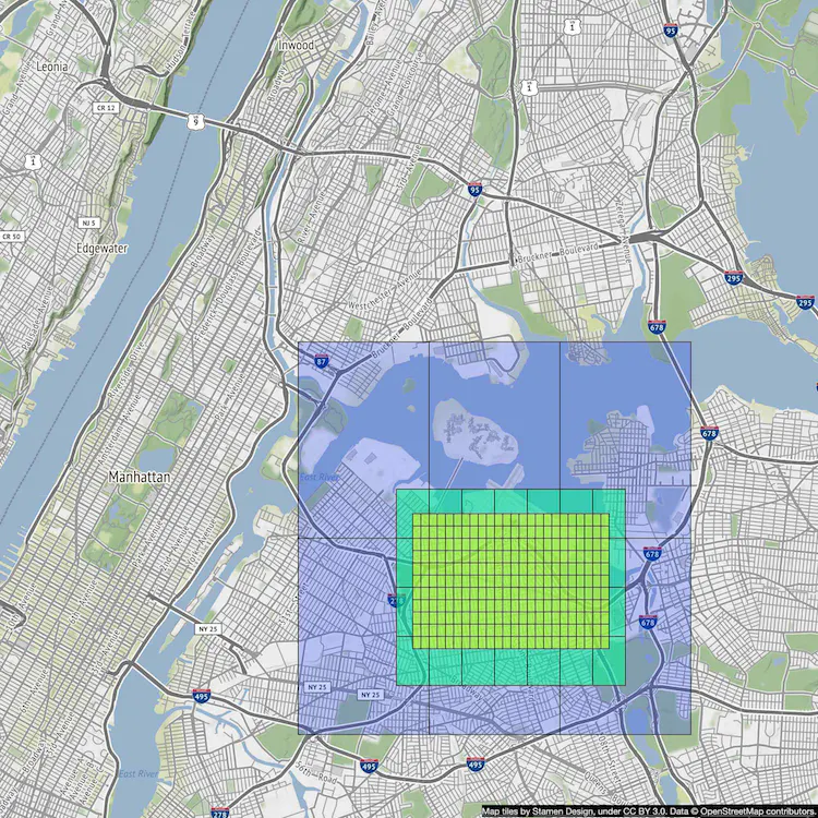 Figure 6 Routing tiles of varying sizes